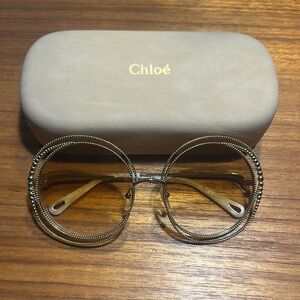 Chloe Gold Round Sunglasses